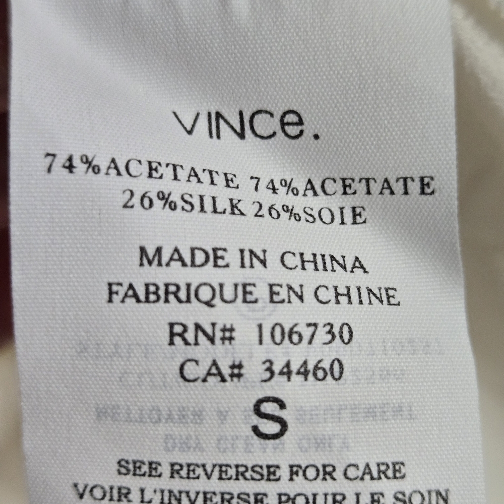 Vince Ivory Silk Blend Ruffled Button Down Tank Top - Picture 6 of 7